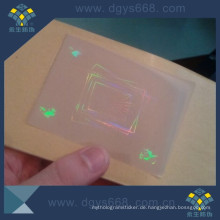 Transparenter Laser-Aufkleber